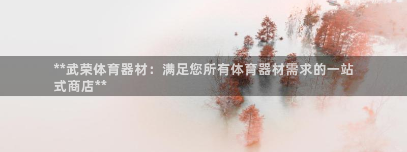 尊龙官网/首选kpm：**武荣体育器材：满足您所有体